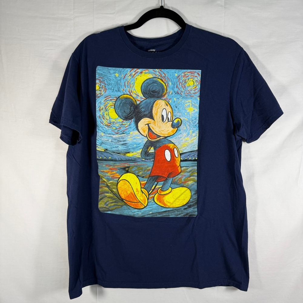 Disney Mickey Mouse NWOT Size‎ L Starry Night Graphic Print Tee Shirt
